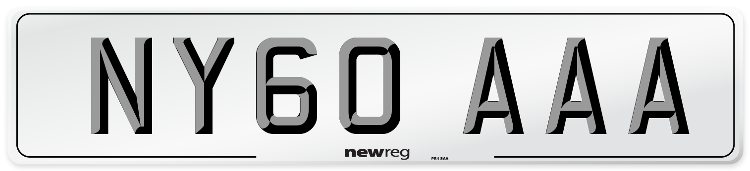 NY60 AAA Number Plate from New Reg